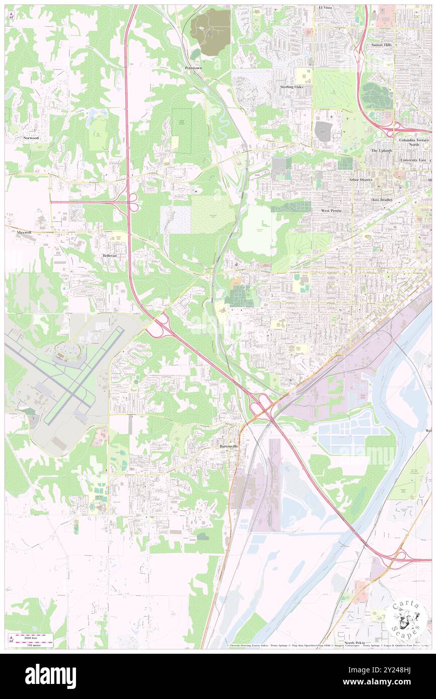 Kickapoo, Peoria County, US, United States, Illinois, N 40 40' 18'', S 89 39' 16'', map, Cartascapes Map published in 2024. Explore Cartascapes, a map revealing Earth's diverse landscapes, cultures, and ecosystems. Journey through time and space, discovering the interconnectedness of our planet's past, present, and future. Stock Photo