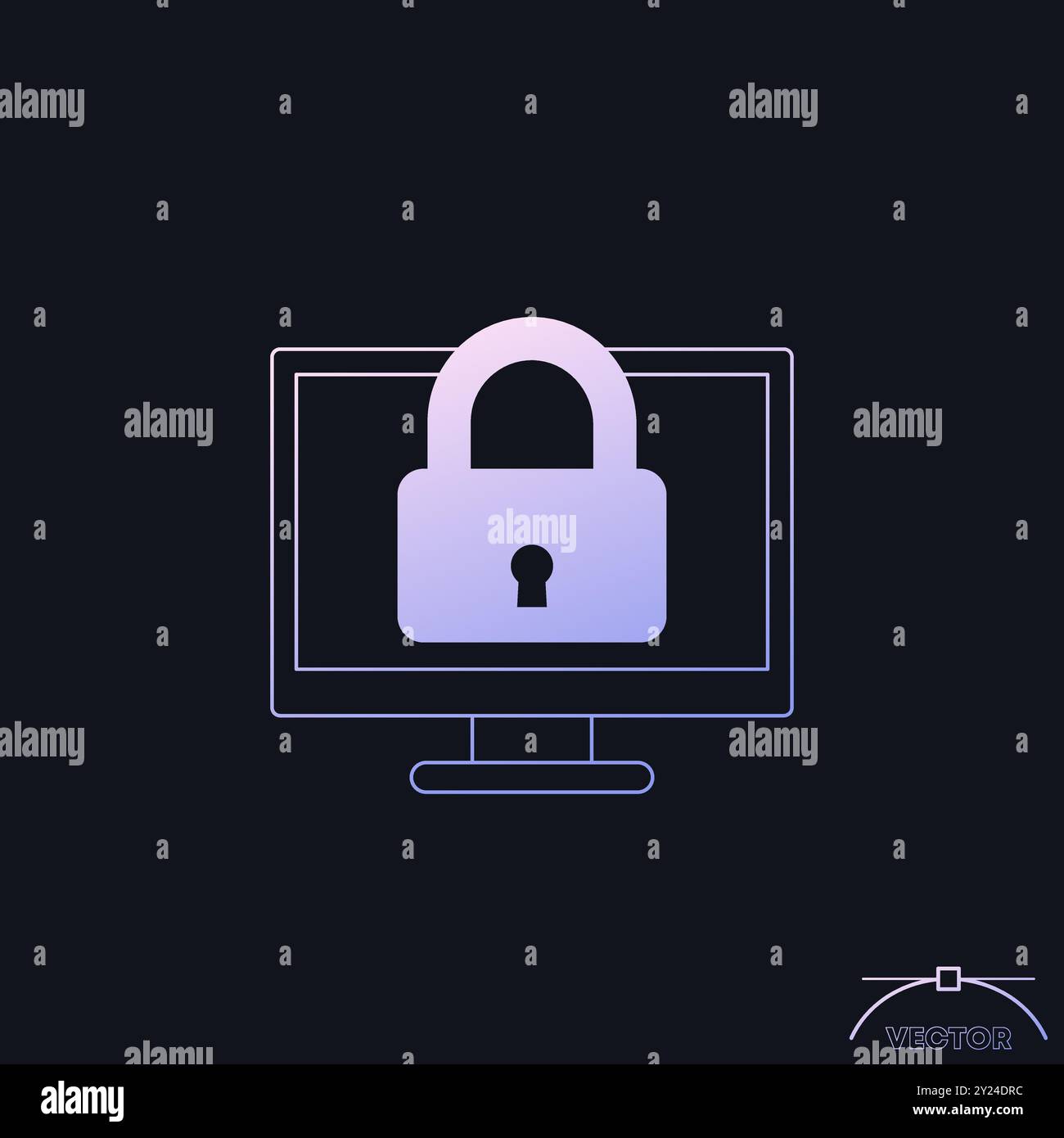 TV and lock vector icon Stock Vector