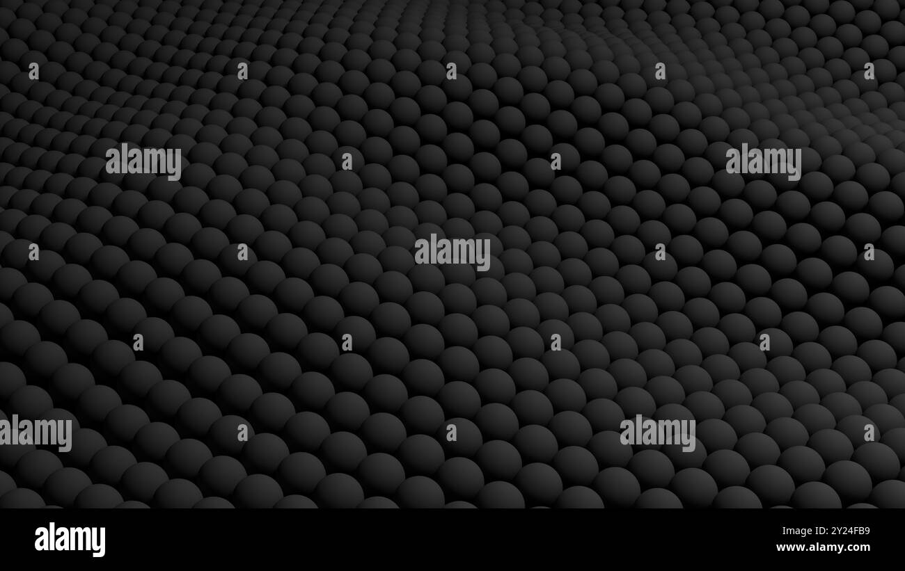 Abstract background. Black color. Spheres. 3d illustration. Stock Photo