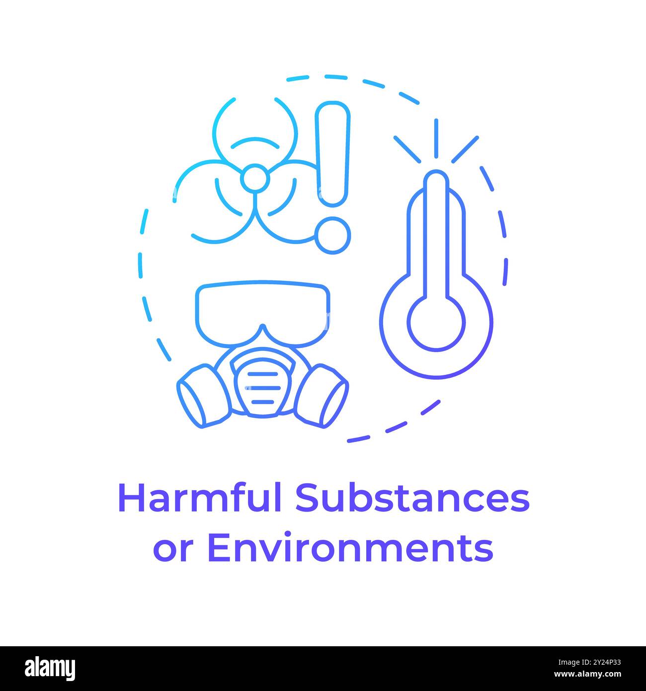 Harmful substances and environments blue gradient concept icon Stock Vector