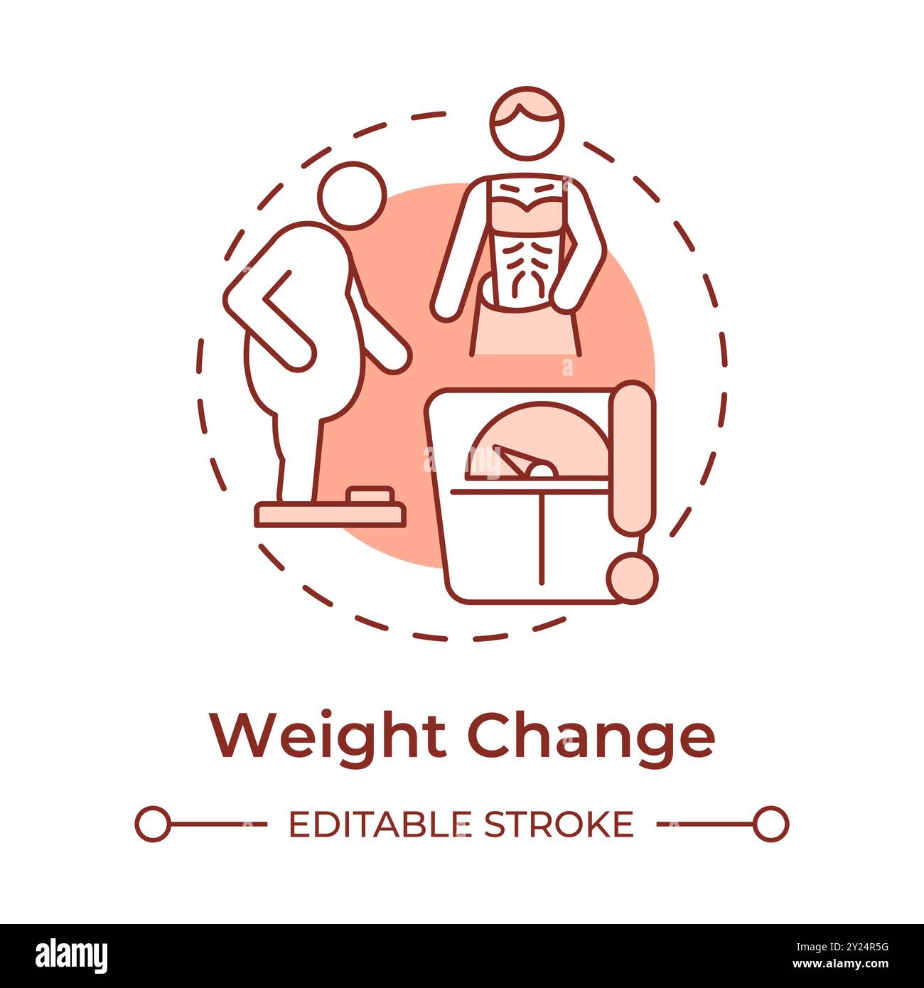 Weight change soft red concept icon Stock Vector