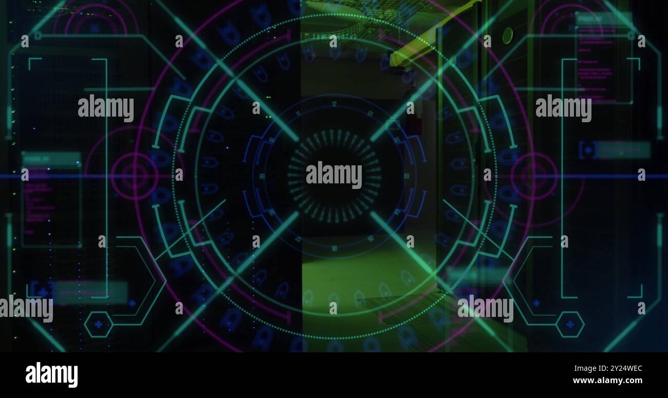 Image of scope scanning and digital data processing over computer ...