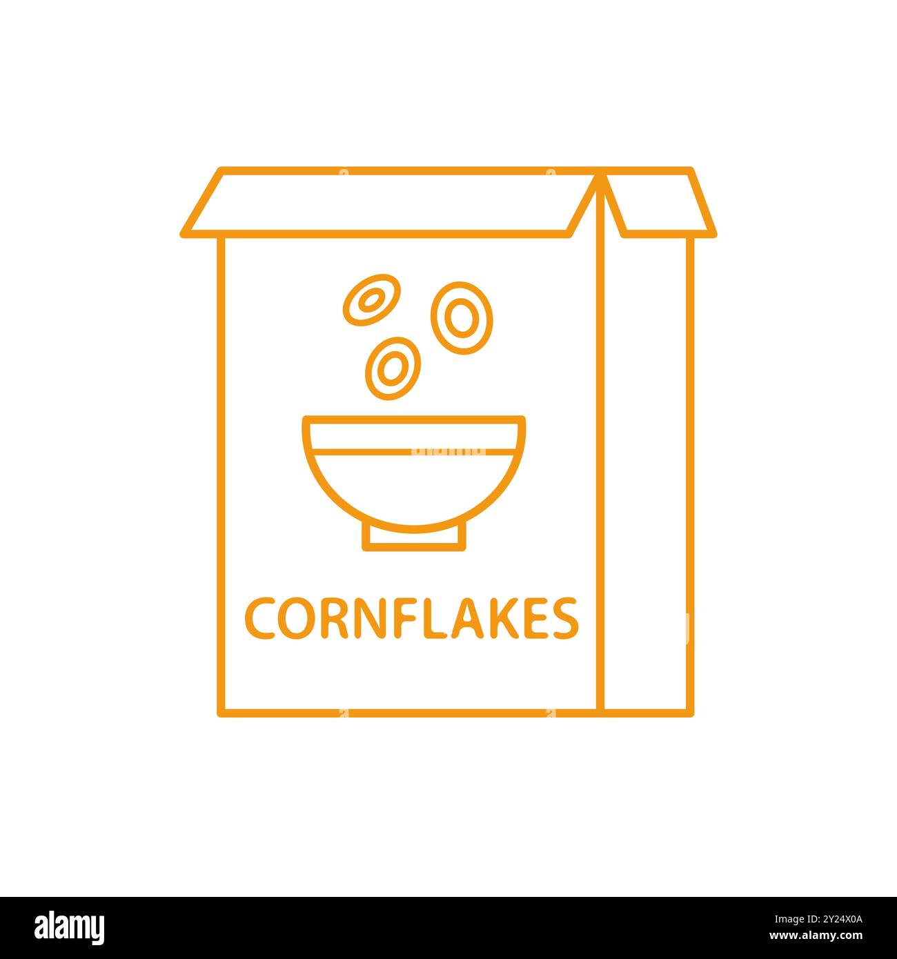 Cornflakes breakfast package icon Cereal flakes Stock Vector