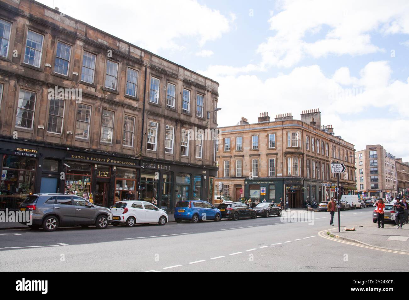 Views of Argyle Street in Finnieston, Glasgow, Scotland in the UK Stock Photo