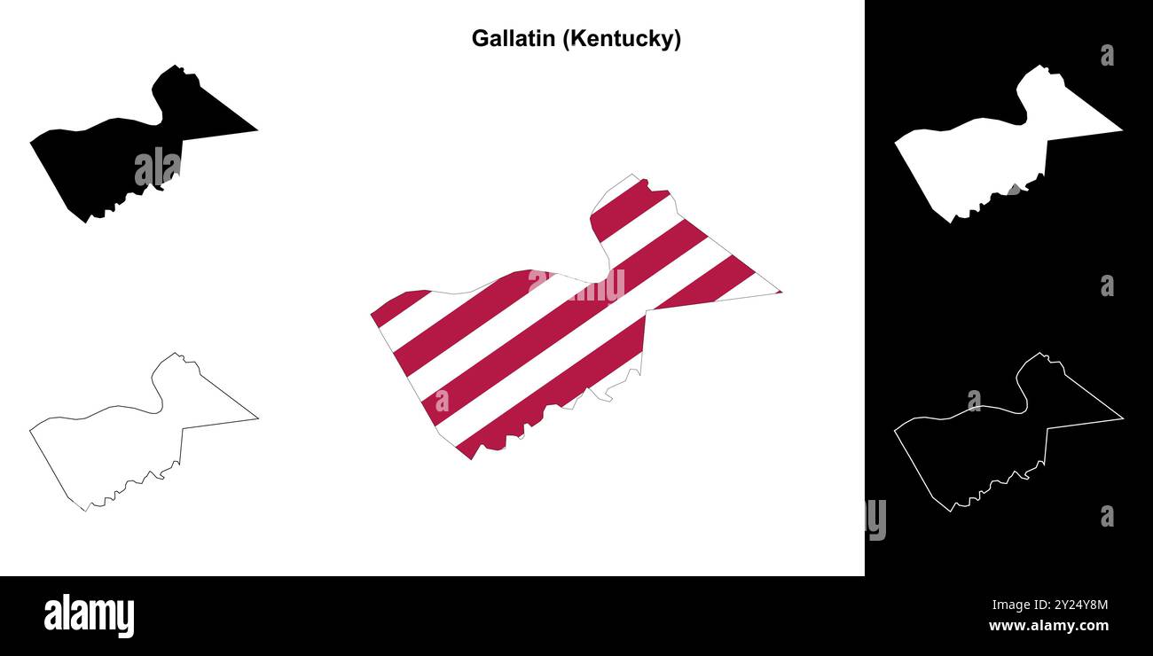 Gallatin County (Kentucky) outline map set Stock Vector Image & Art - Alamy