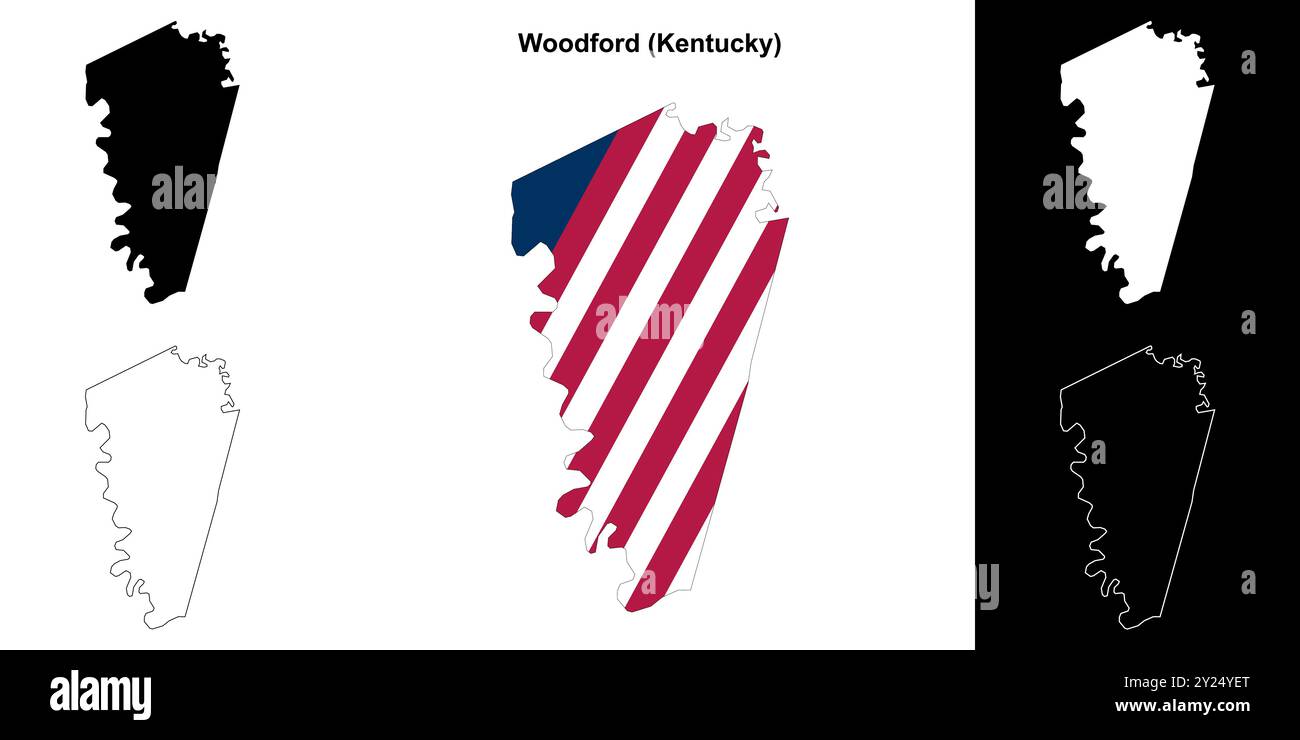 Woodford County (Kentucky) outline map set Stock Vector Image &amp; Art - Alamy
