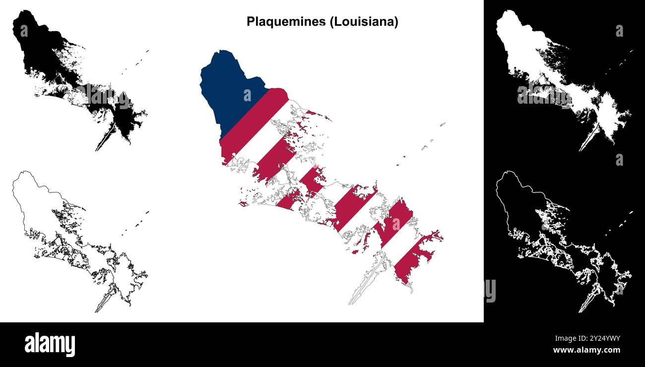 Plaquemines Parish Outline Map Set