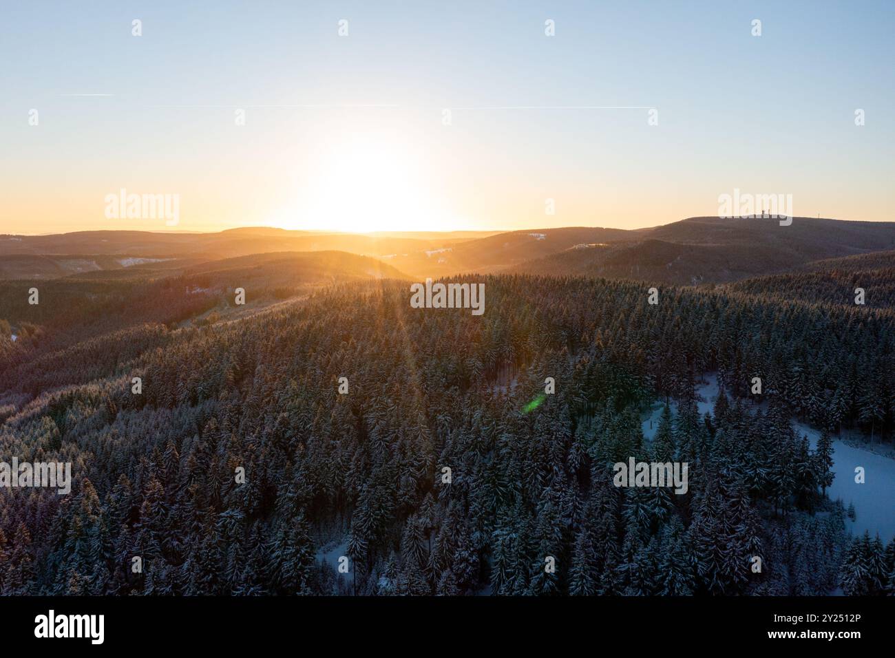 Oberhof in winter in the Thuringian Forest in Germany Stock Photo