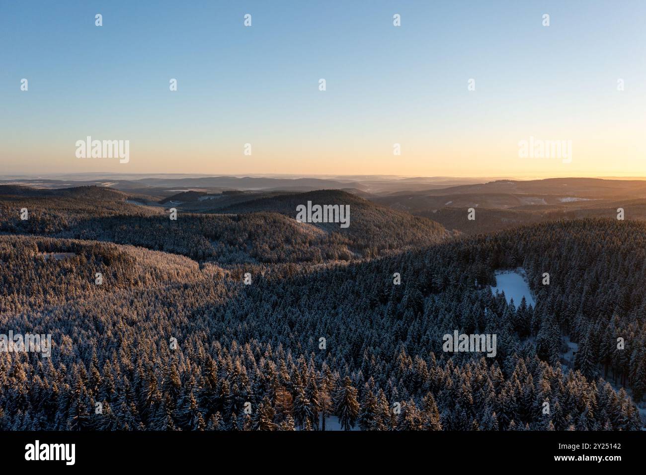 Oberhof in winter in the Thuringian Forest in Germany Stock Photo