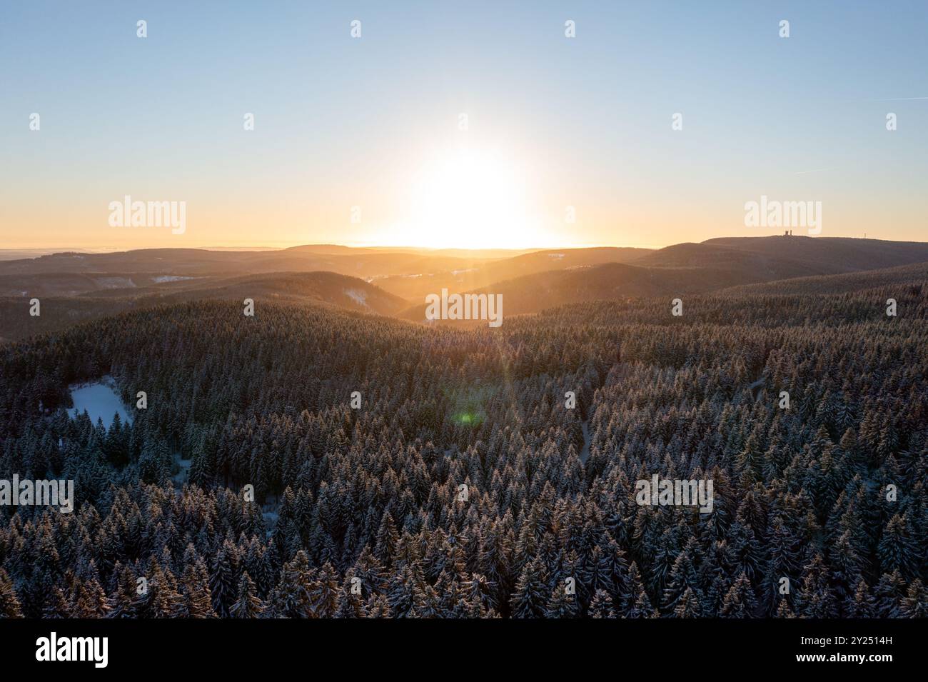 Oberhof in winter in the Thuringian Forest in Germany Stock Photo