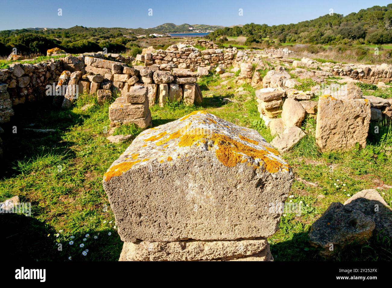 Early Christian basilica of Es Cap Des Port, 5th century after Christ. Fornells. Mercadal. Minorca. Balearic Islands. Spain. Stock Photo