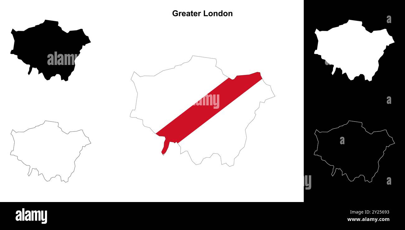 Greater London blank outline map set Stock Vector Image & Art - Alamy