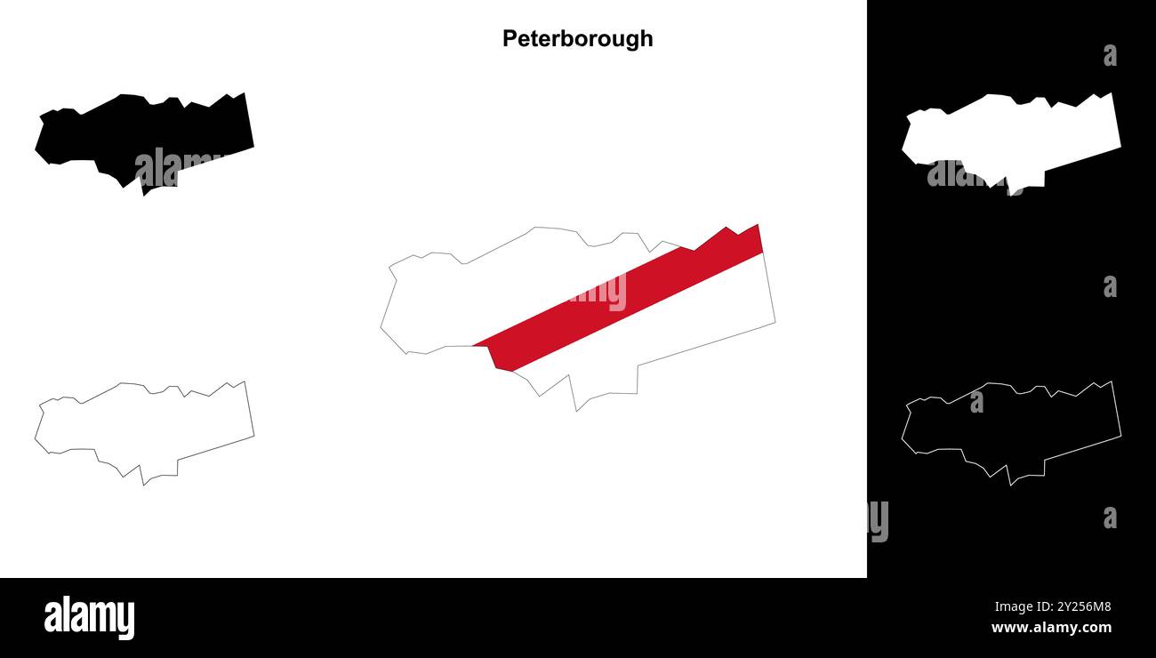 Peterborough outline map hi-res stock photography and images - Alamy