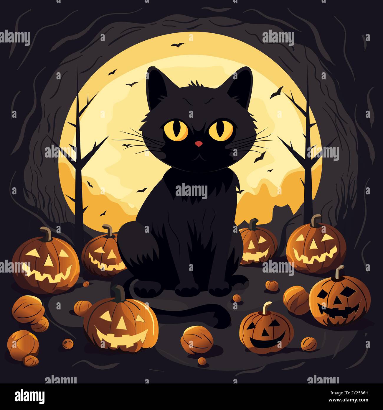 Black and orange color cat Stock Vector Images - Alamy