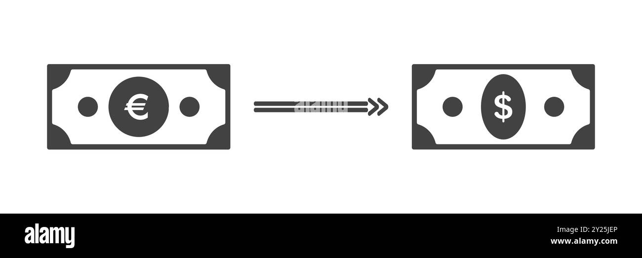 Dollar euro rate increase sign, Money payout investment icon, Dollar ...