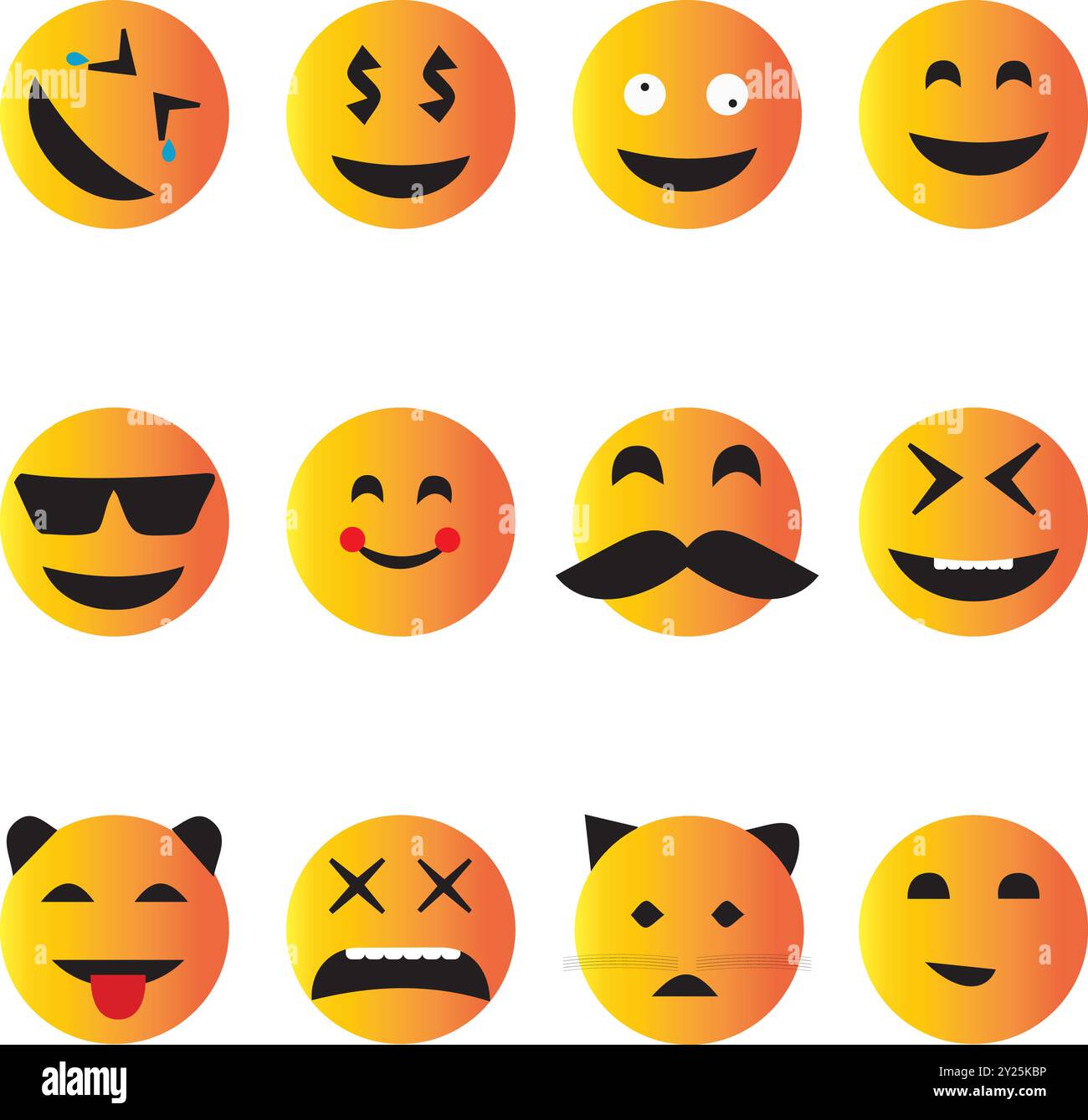 Smiling and Affectionate emojis 3D Stock Vector