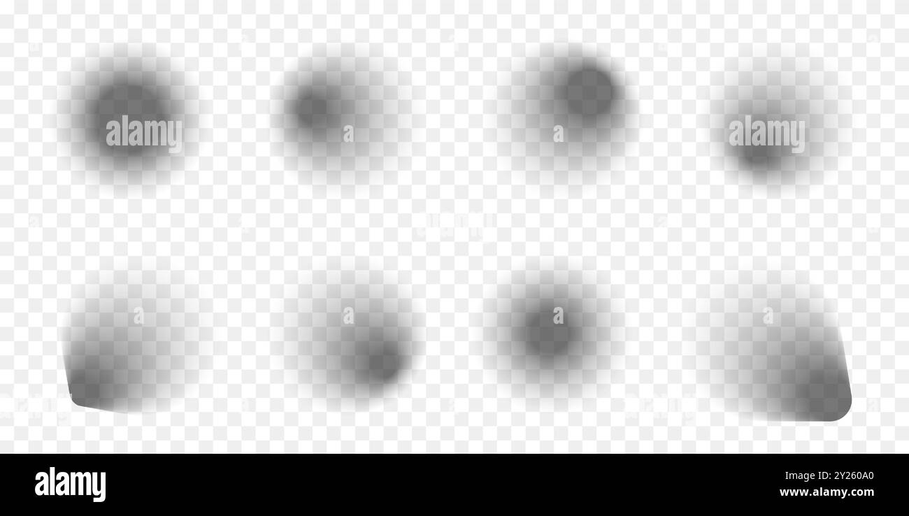 Set of different round shadow effects for mockups. Realistic soft grey ...