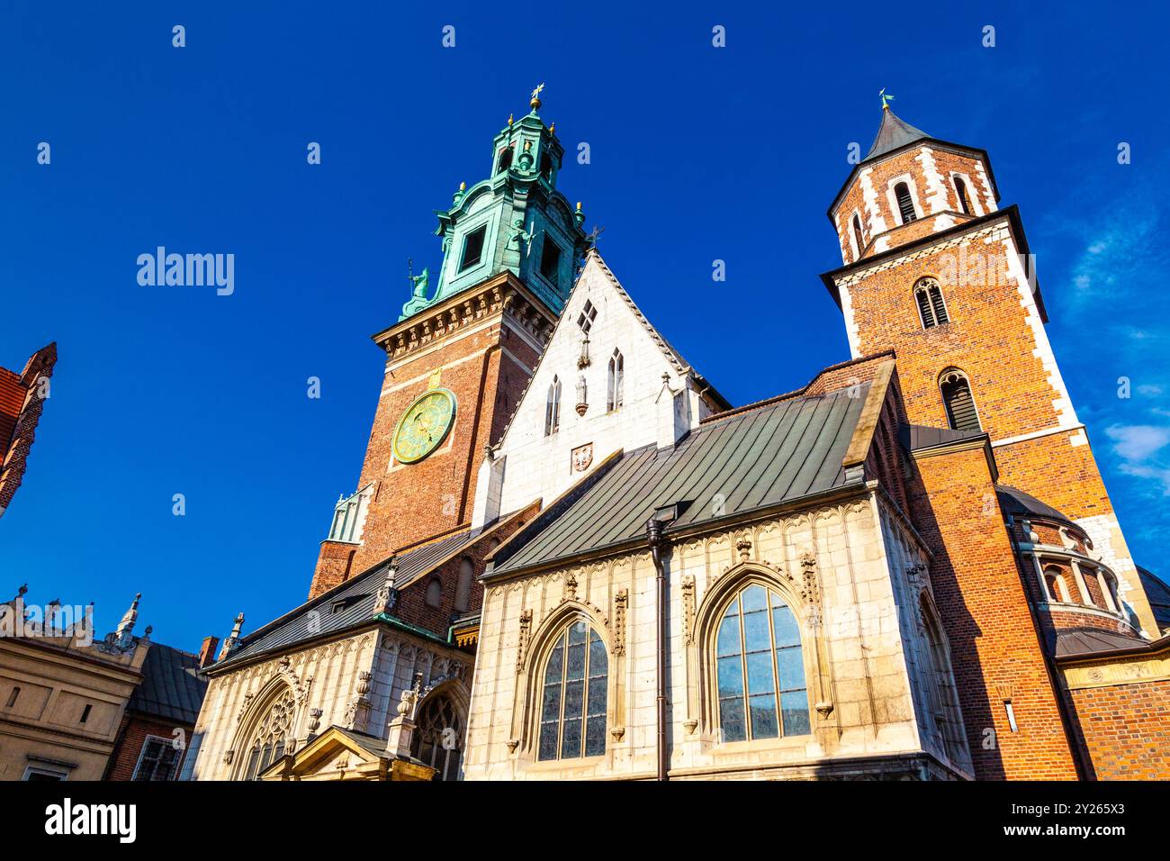 Exterior of Wawel Cathedral on Wawel Hill, Krakow, Poland Stock Photo