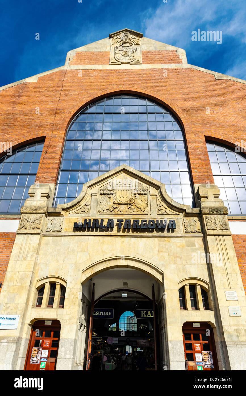 Exterior of the Market Hall (Hala Targowa), built in early 20th century, designed by Richard Plüddemann in Wroclaw, Poland Stock Photo