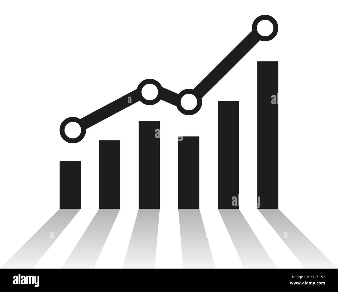 A graph with an increase report. Diagram with progress of rise and ...