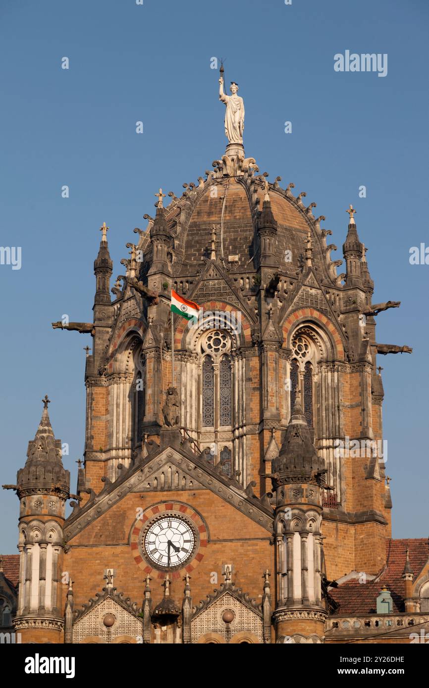 Chhatrapati Shivaji Terminus is a UNESCO World heritage Site. Victoria Railway terminus, Mumbai, India. Stock Photo