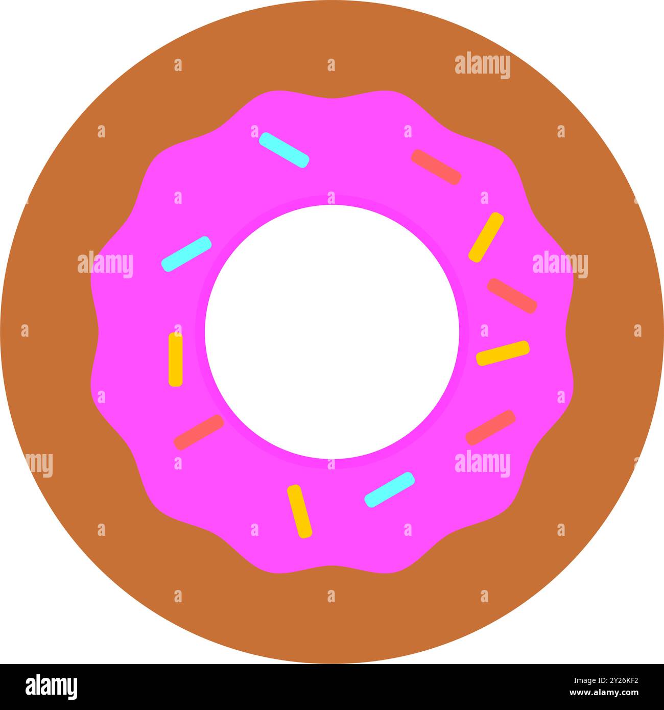 Donut icon. Donut with frosting. Stock Vector