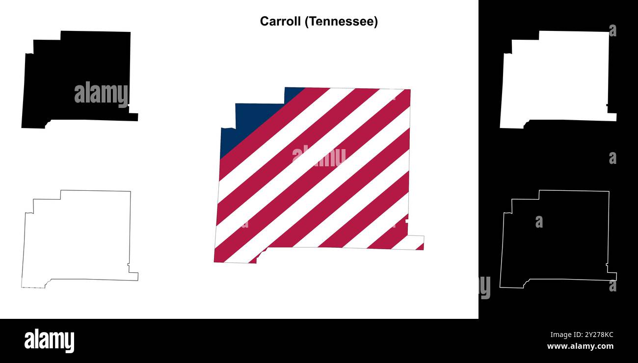 carroll-county-tennessee-outline-map-set-stock-vector-image-art-alamy