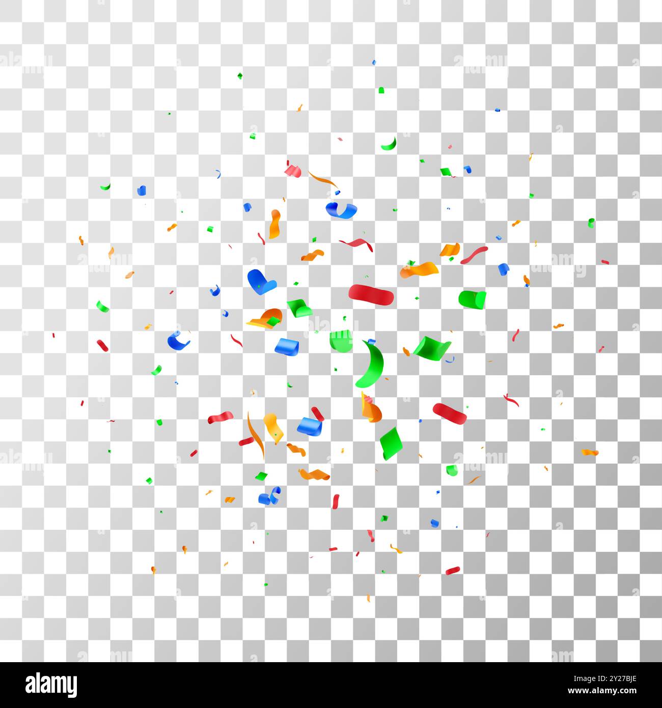 3D color party confetti on transparent background Stock Vector Image ...