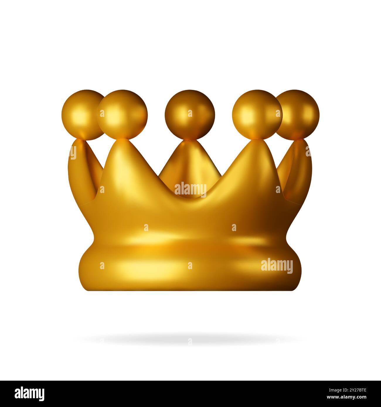 3D gold crown icon isolated on white Stock Vector Image & Art - Alamy