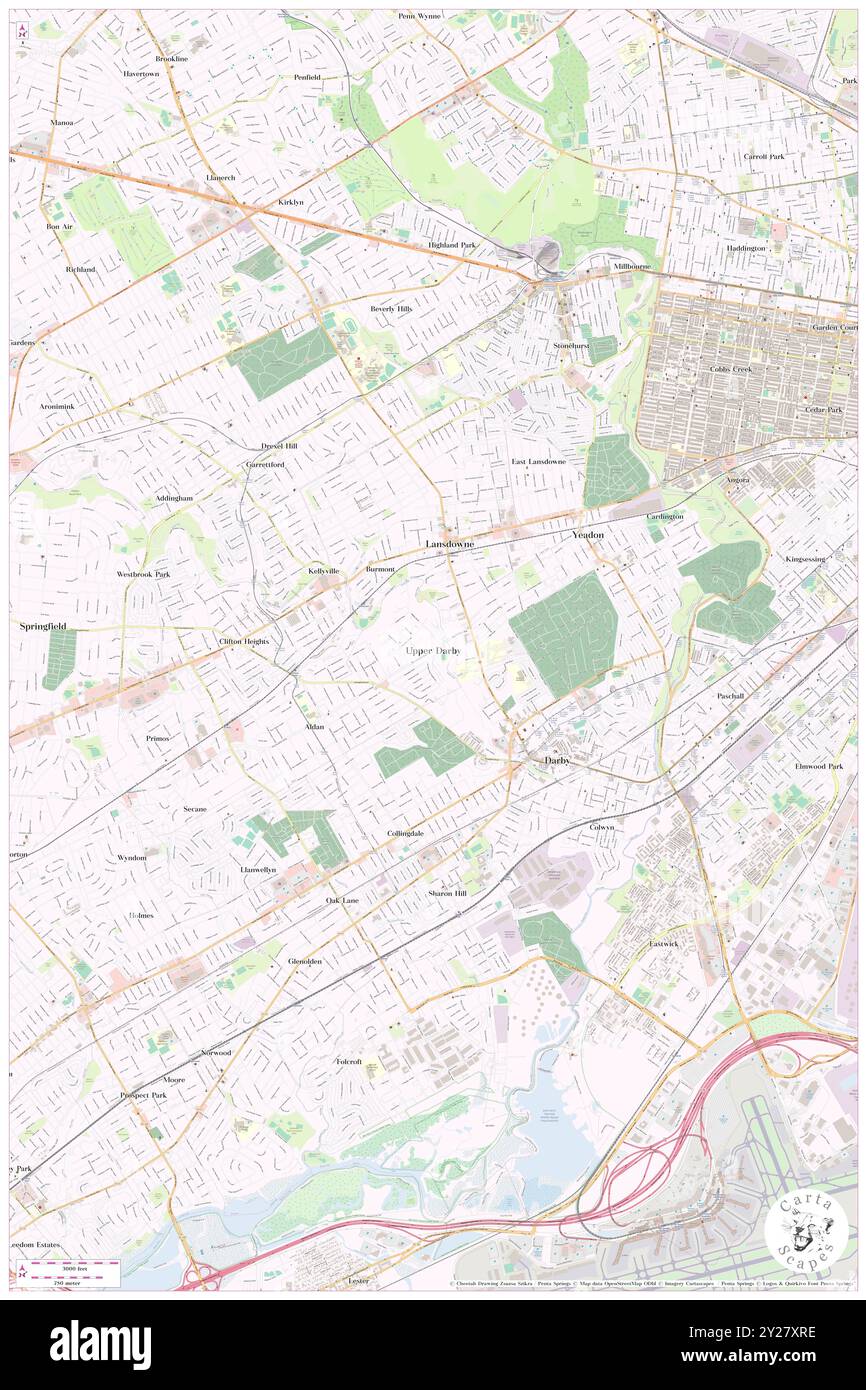 Upper Darby, Delaware County, US, United States, Pennsylvania, N 39 55' 42'', S 75 16' 25'', map, Cartascapes Map published in 2024. Explore Cartascapes, a map revealing Earth's diverse landscapes, cultures, and ecosystems. Journey through time and space, discovering the interconnectedness of our planet's past, present, and future. Stock Photo