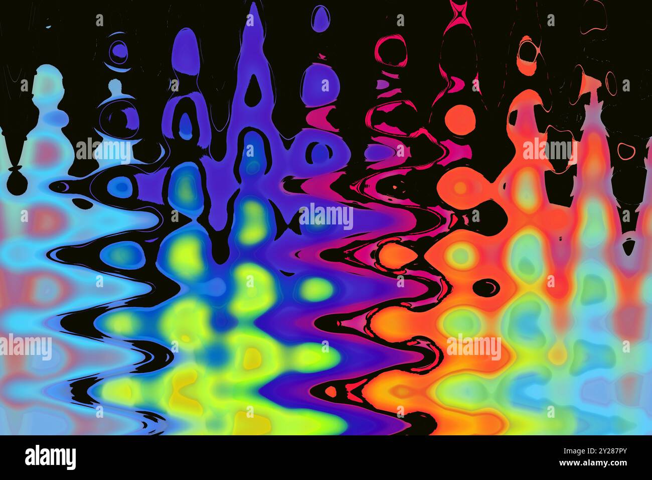 Rainbow abstract pattern on a black background. glitch art Stock Photo