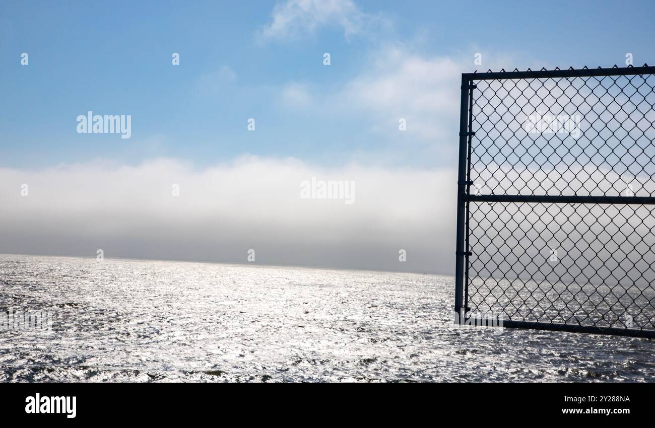 Pacifica is both a beach and a town on Highway 1 in San Mateo County in Northern California. - Stock Image