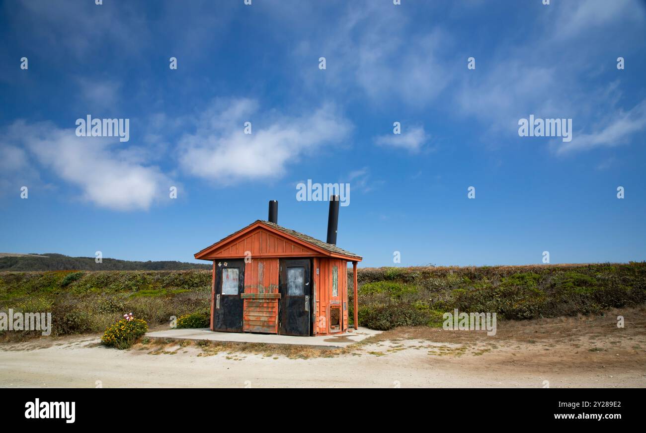 Pescadero is both a beach and a town on Highway 1 in San Mateo County in Northern California. - Stock Image