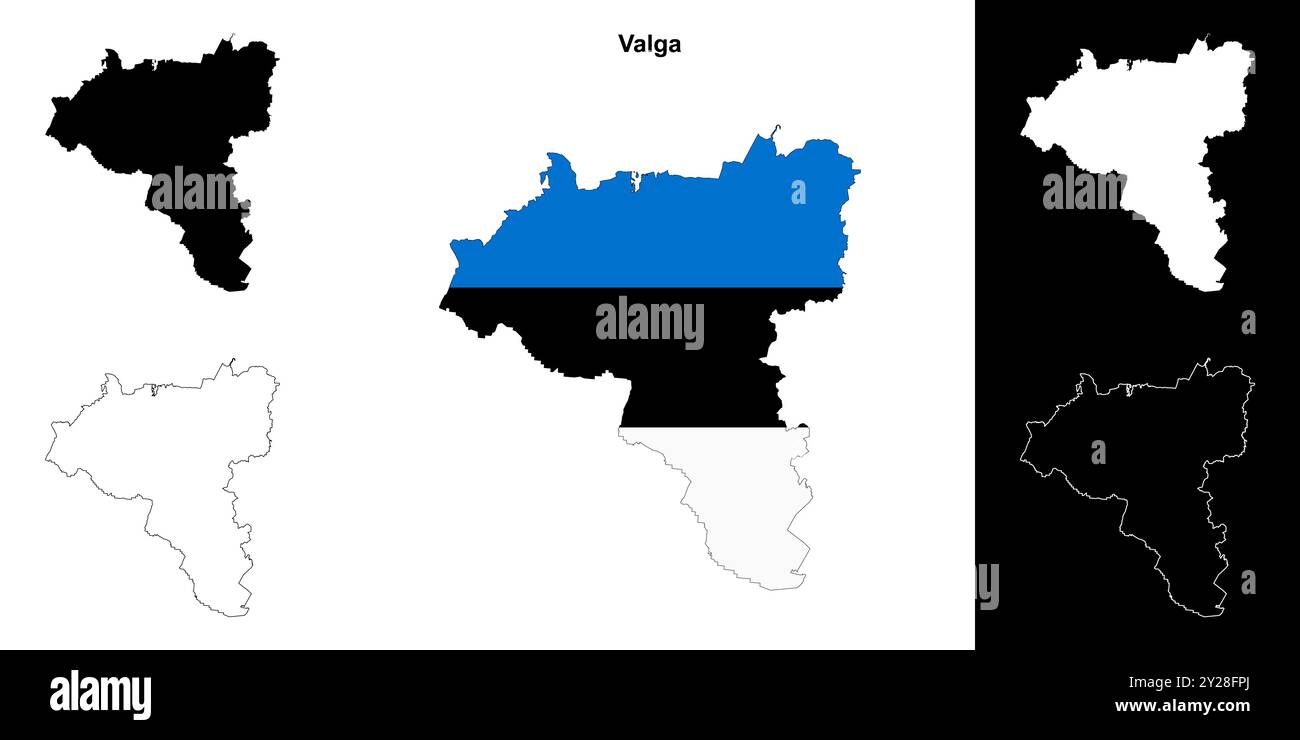 Valga Map Valga vector outline map hi-res stock photography and images - Alamy