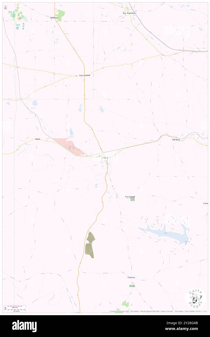 Rogers, Columbiana County, US, United States, Ohio, N 40 47' 29'', S 80 37' 34'', map, Cartascapes Map published in 2024. Explore Cartascapes, a map revealing Earth's diverse landscapes, cultures, and ecosystems. Journey through time and space, discovering the interconnectedness of our planet's past, present, and future. Stock Photo