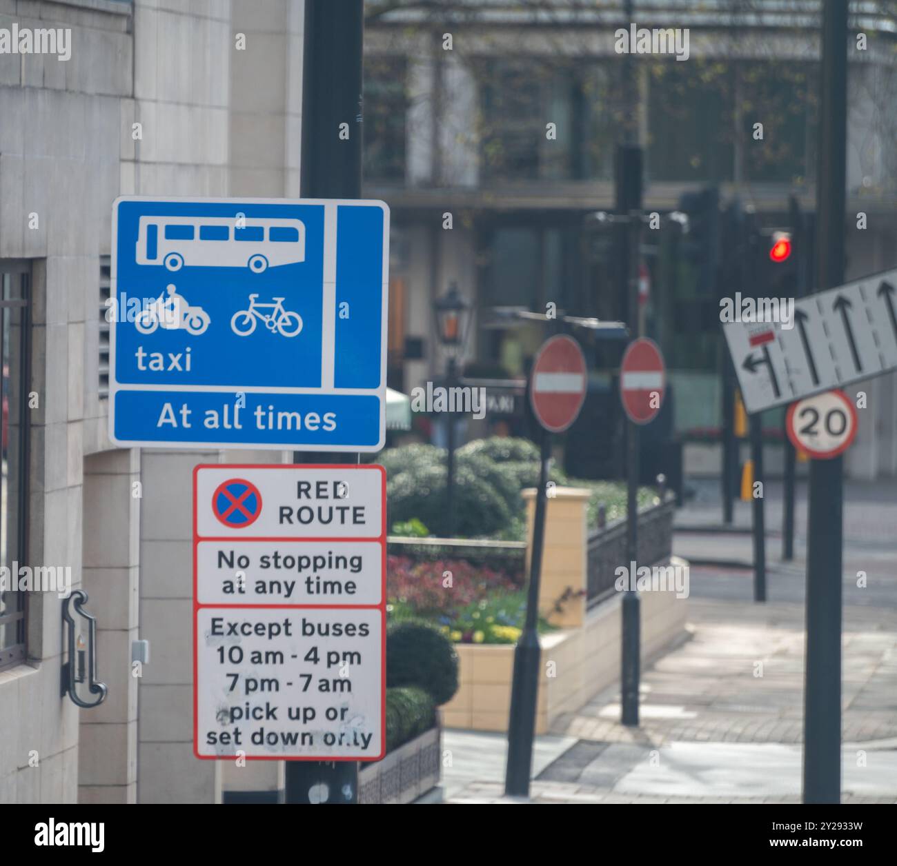 Transportation in London city, roads, road signes, street signes ...