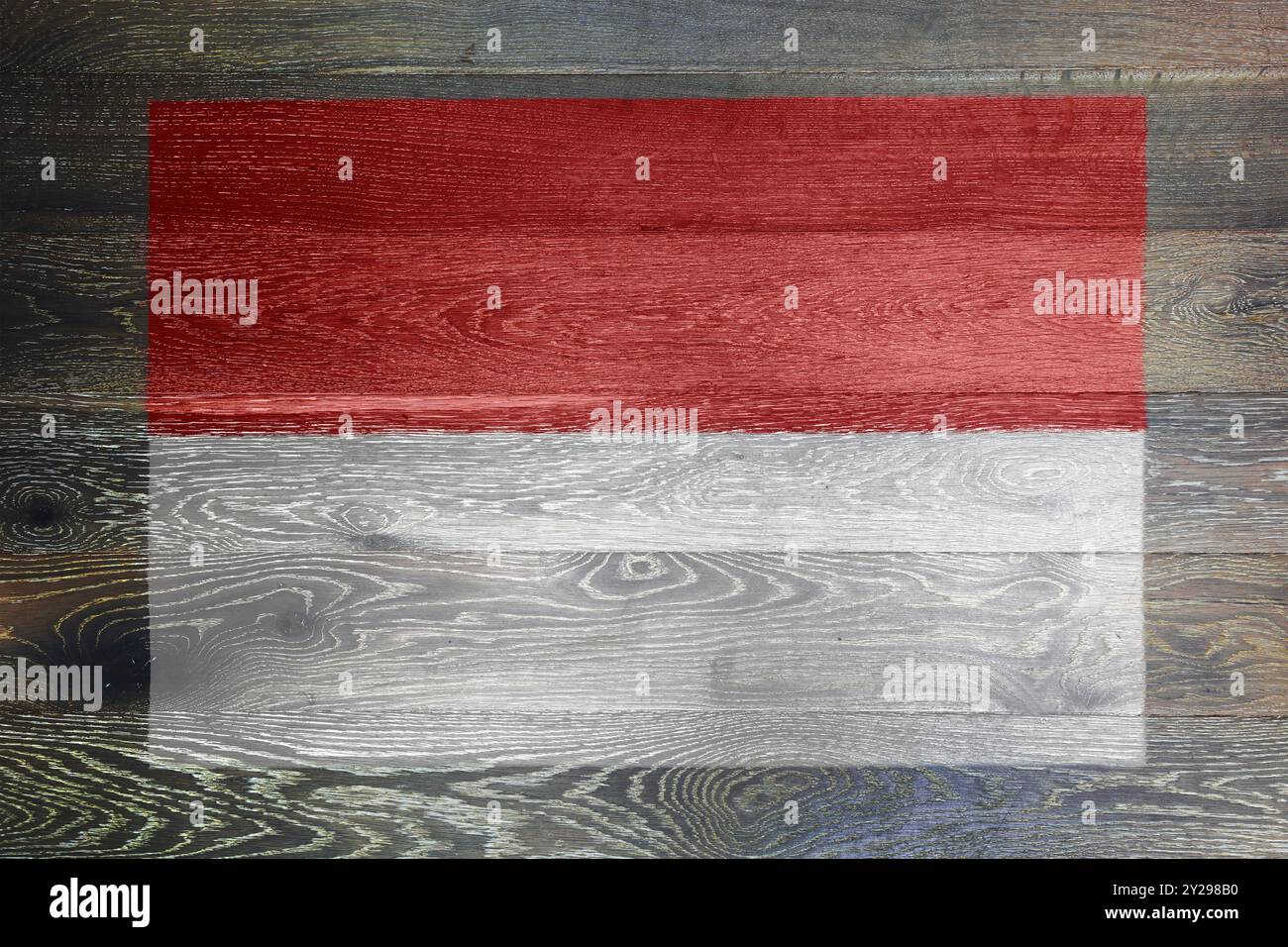 Indonesia flag on rustic old wood surface background Stock Photo - Alamy