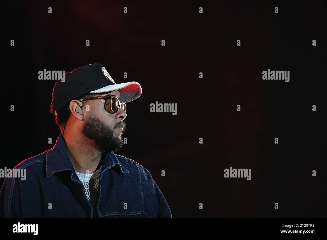 Rio de Janeiro, Brazil, September 4, 2022. Singer and rapper Emicida, during a show at Rock in Rio. Stock Photo