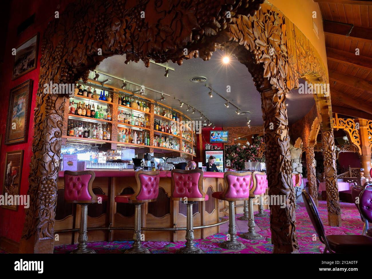 The iconic Madonna Inn motel along US 101, San Luis Obispo CA Stock Photo