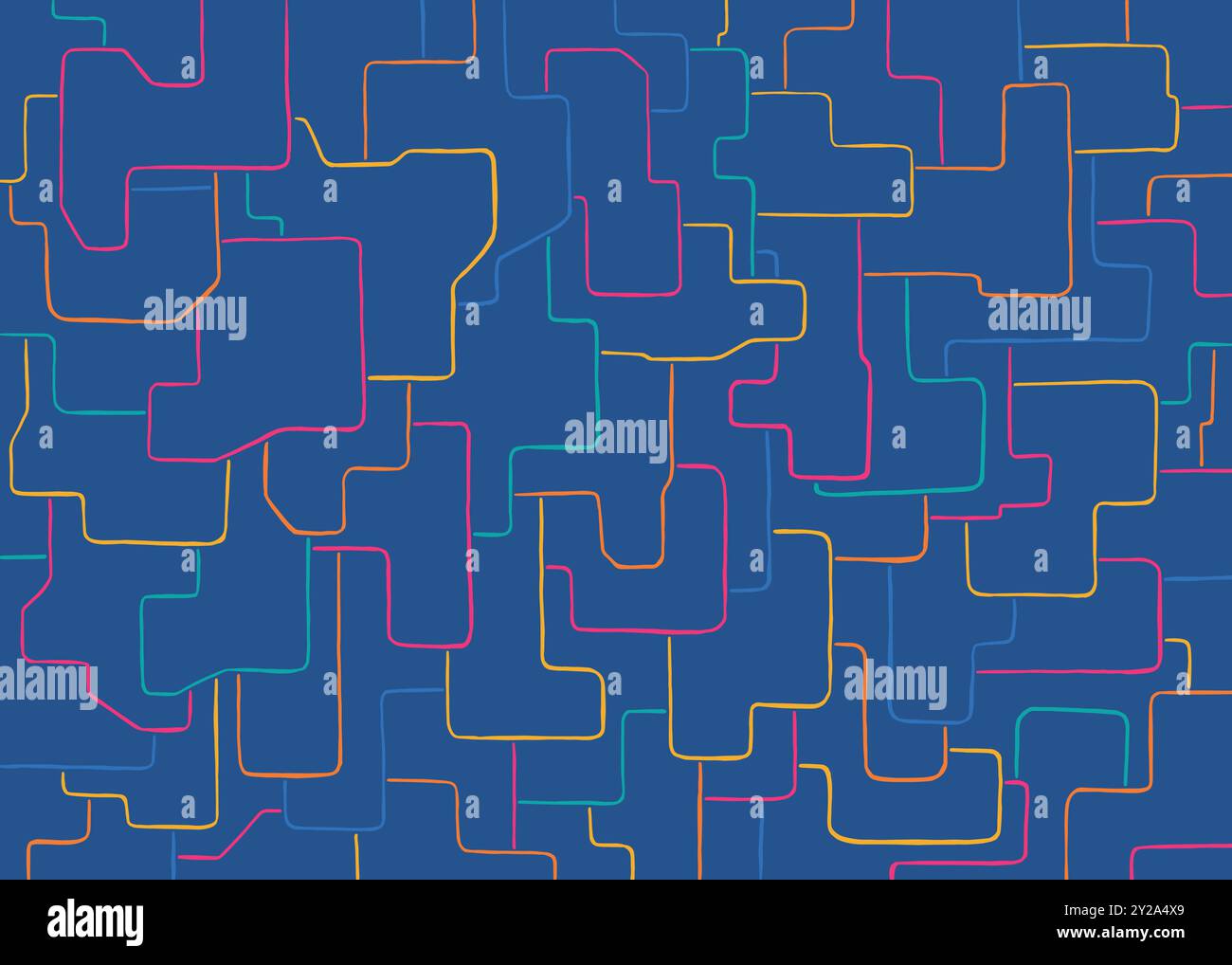 Abstract jigsaw pattern. Retro vector illustration pattern background Stock Vector