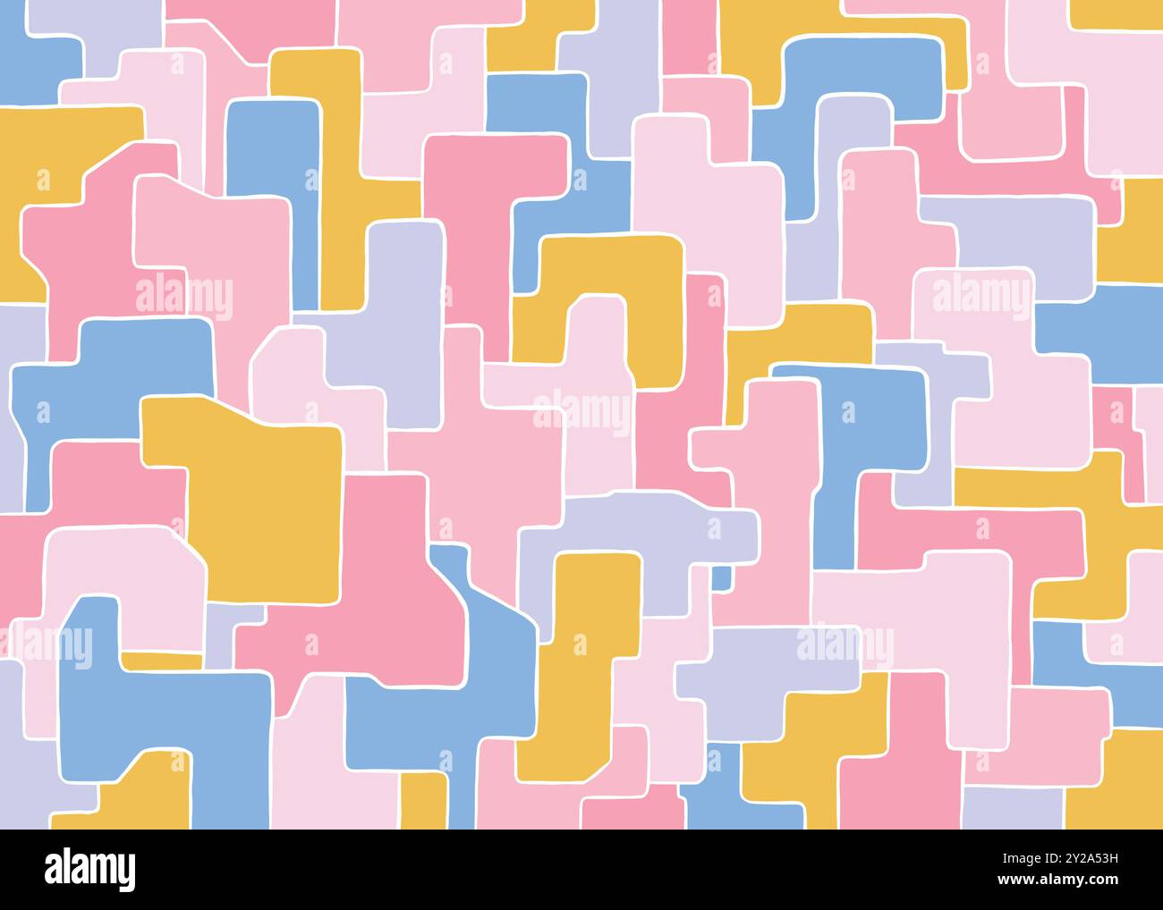 Abstract jigsaw pattern. Colorful vector illustration pattern background Stock Vector