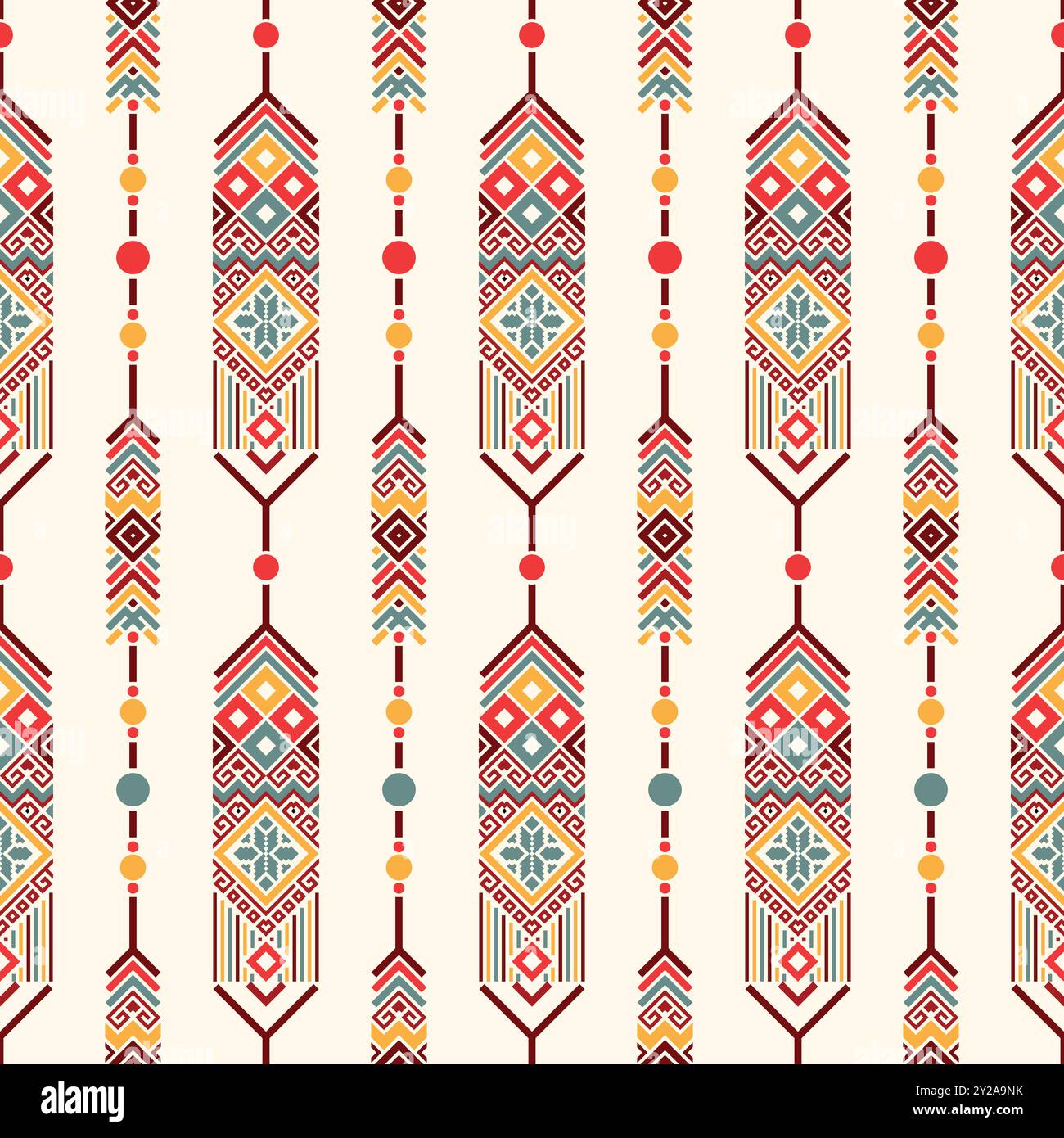 Native American ethnic geometrical pattern. A repeated vertical arrow hanging ornament designed for background, textile prints, fabric texture, wrappi Stock Vector