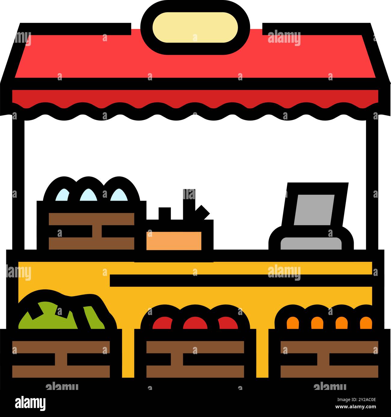 farmers market autumn color icon vector illustration Stock Vector Image ...