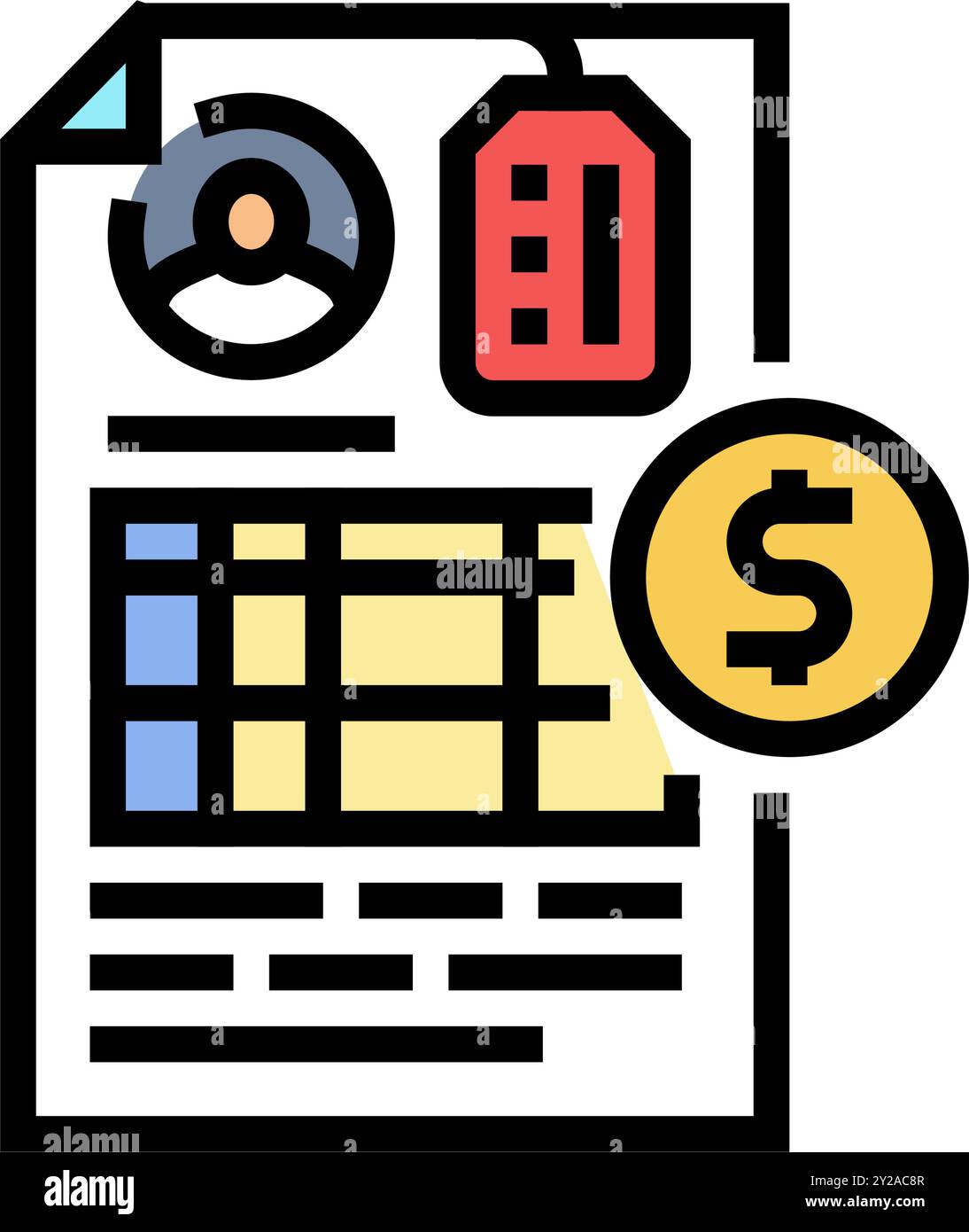 invoicing business process color icon vector illustration Stock Vector ...