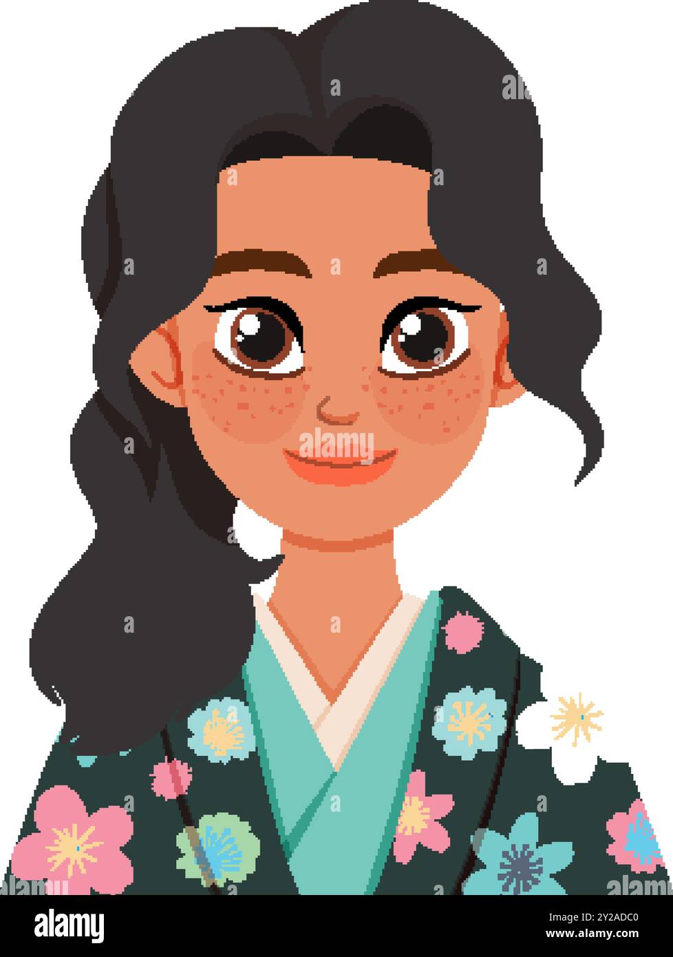 Illustration of a woman with floral attire Stock Vector Image & Art - Alamy