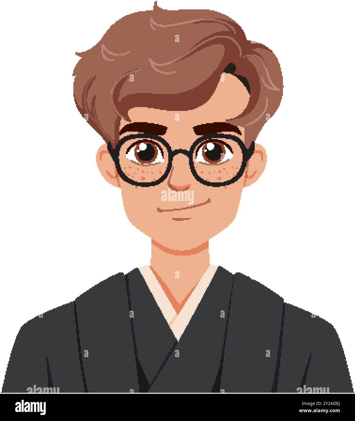 Illustration of a young man with glasses Stock Vector Image & Art - Alamy