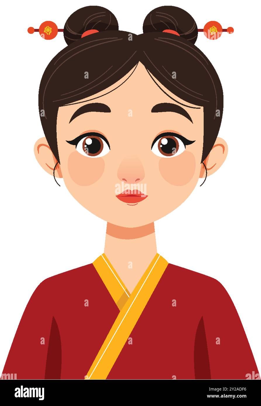 Illustration of a girl in traditional attire Stock Vector Image & Art ...