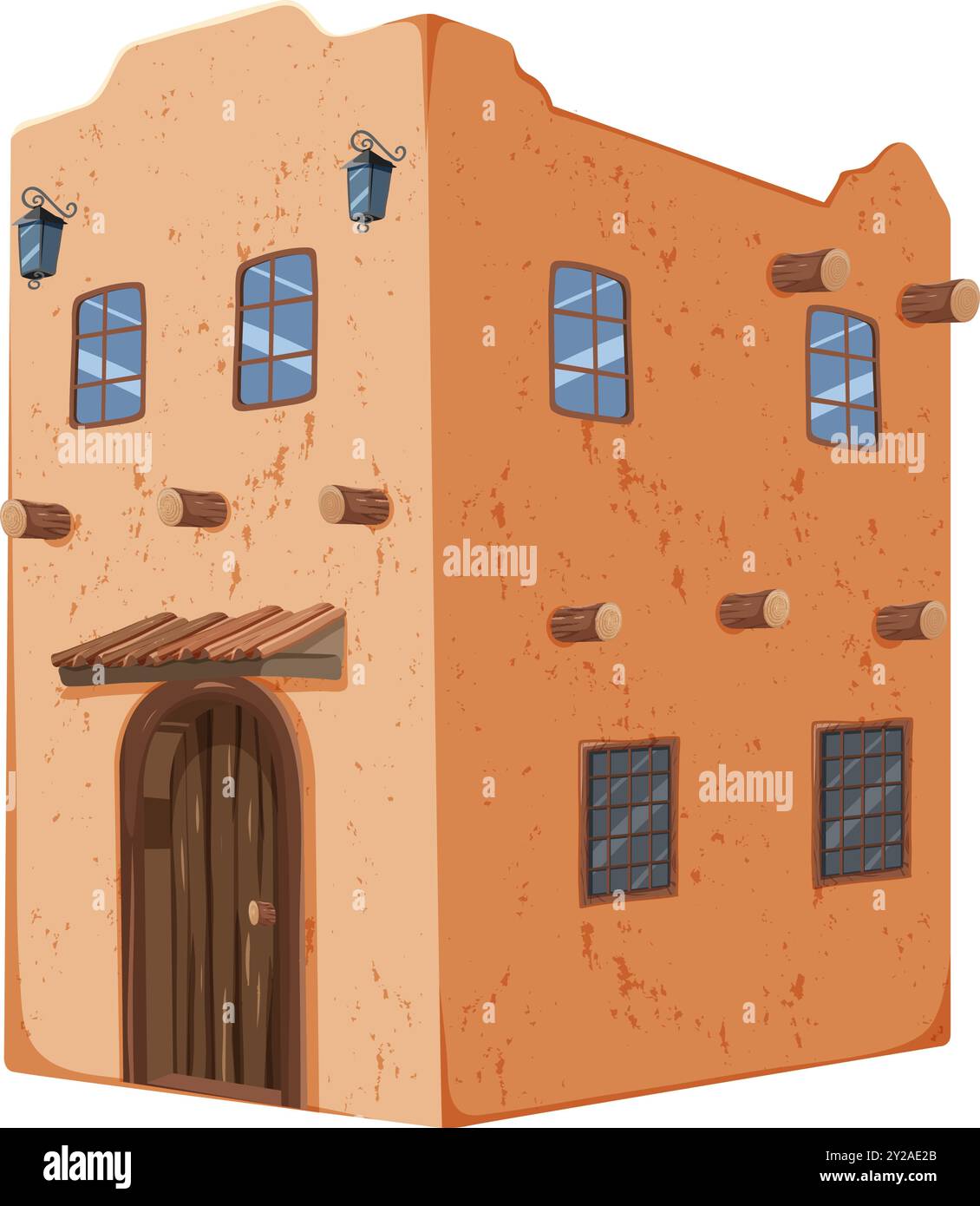 Illustration of a rustic adobe house Stock Vector Image & Art - Alamy