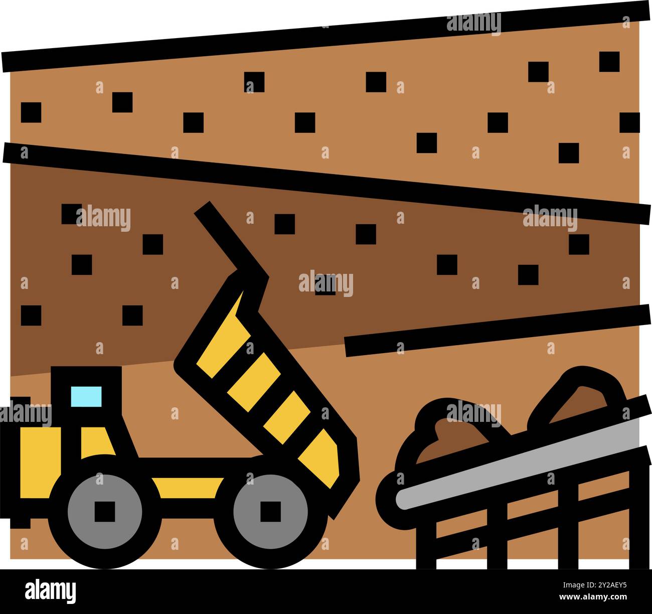extraction process mining color icon vector illustration Stock Vector ...