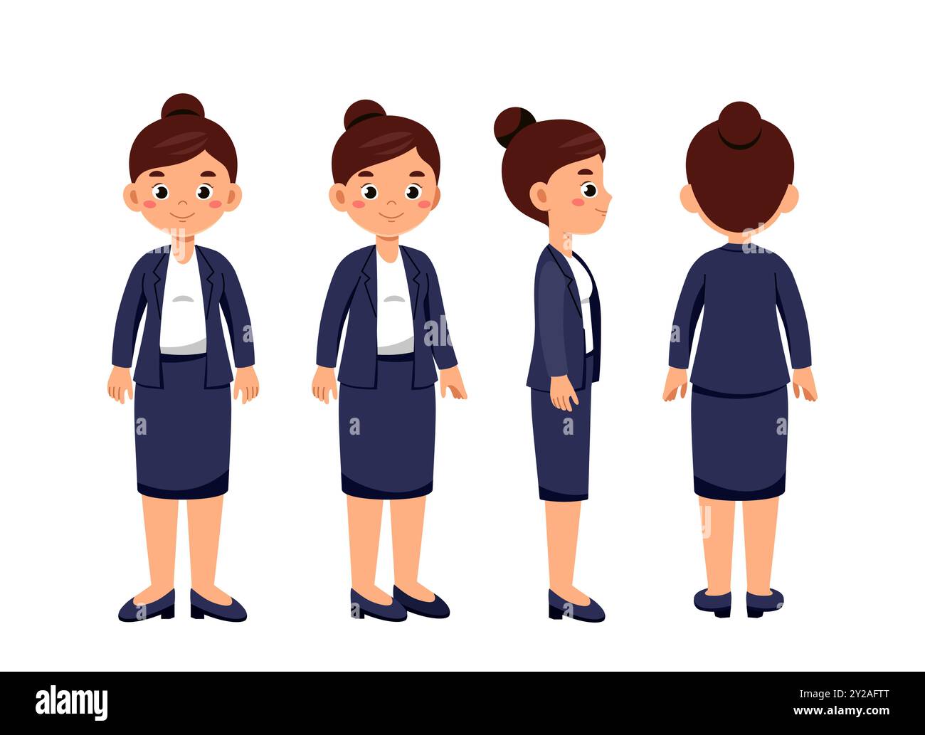 Cartoon Modeling Angles Business woman constructor. Businesswoman in suit. Kit for creating ...